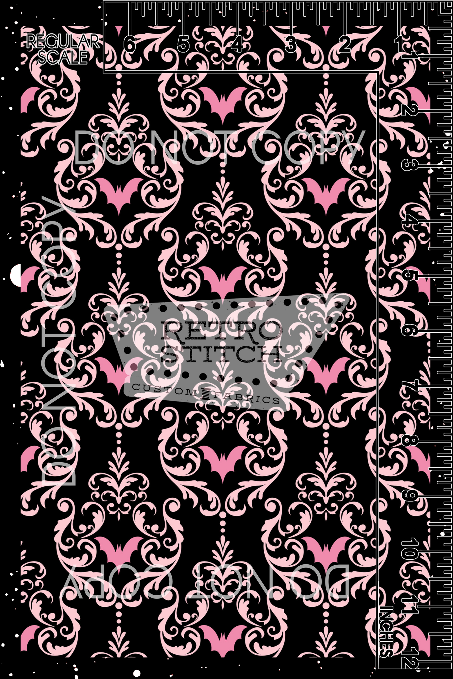 Bat Damask - Black & Pink