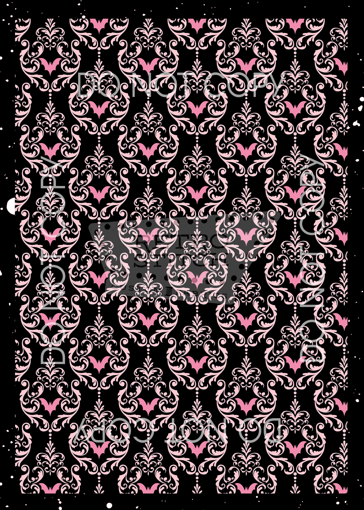 Bat Damask - Black & Pink