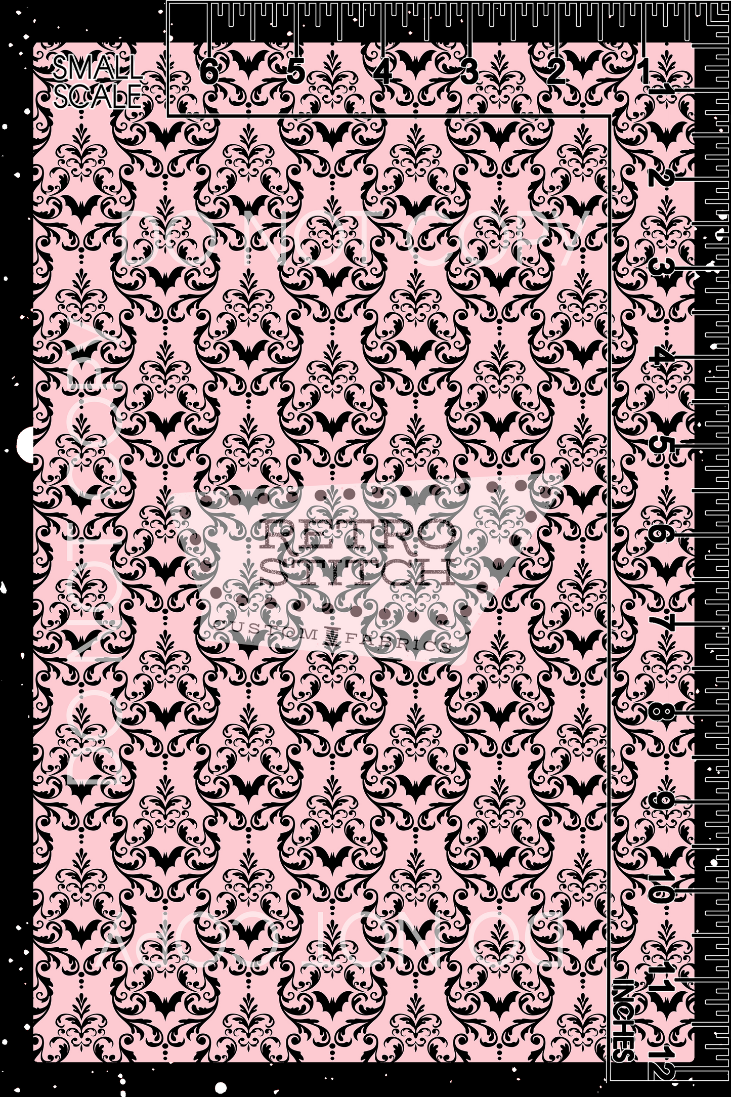 Bat Damask - Pink & Black