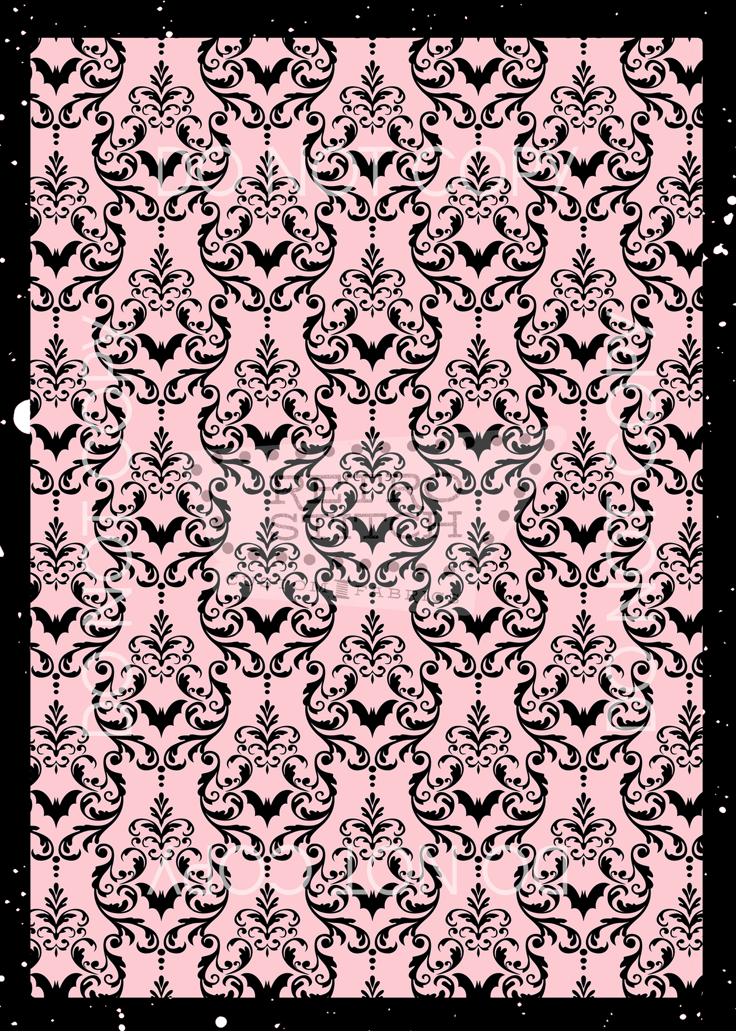 Bat Damask - Pink & Black