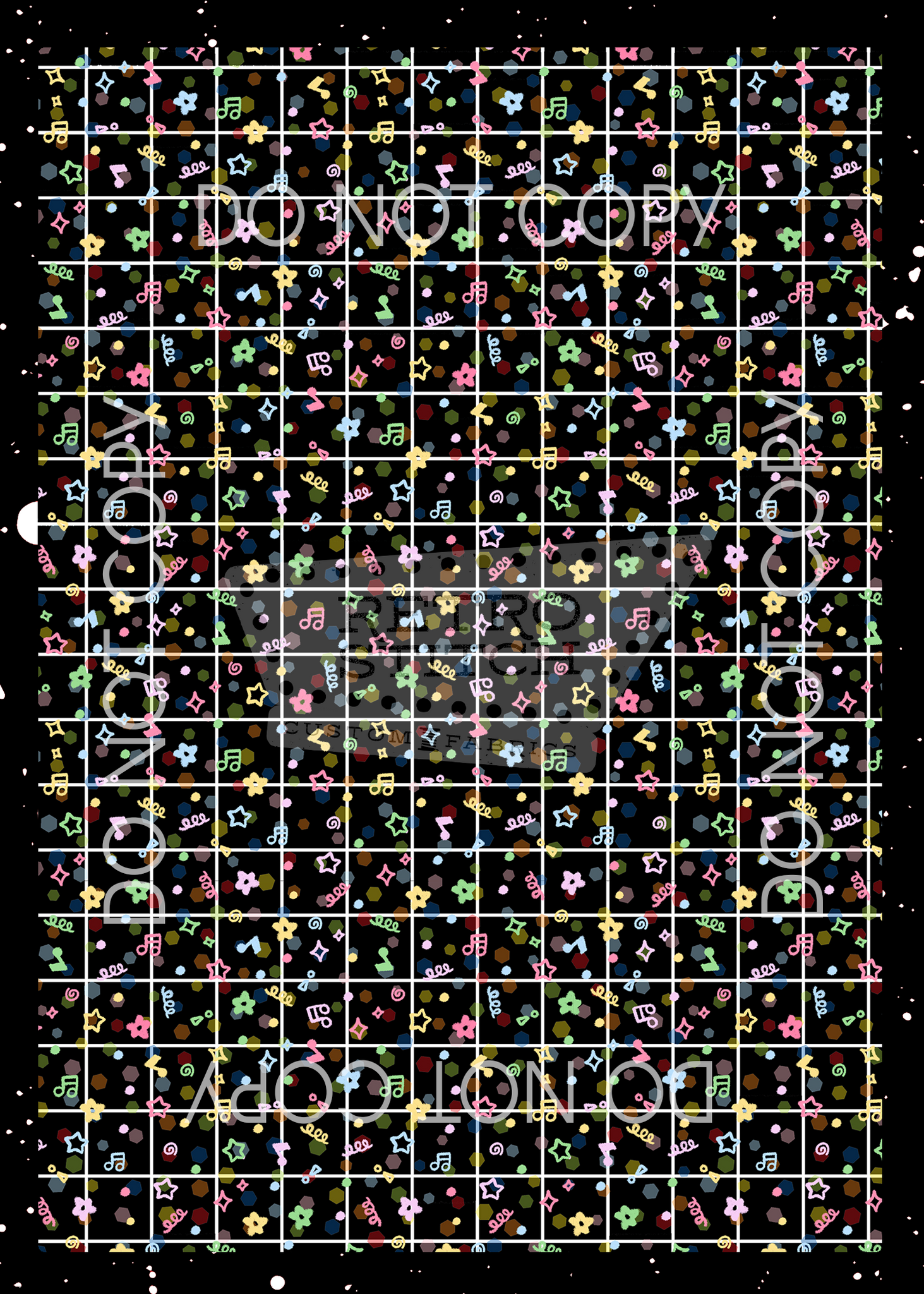 Black Grid Confetti Coord - VINYL
