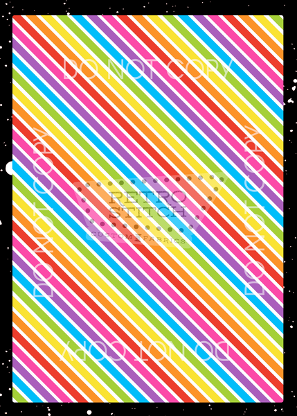 DIagonal White Rainbow Stripes - Clean - VINYL