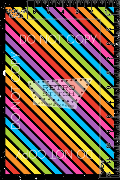 DIagonal Black Rainbow Stripes - Clean - VINYL