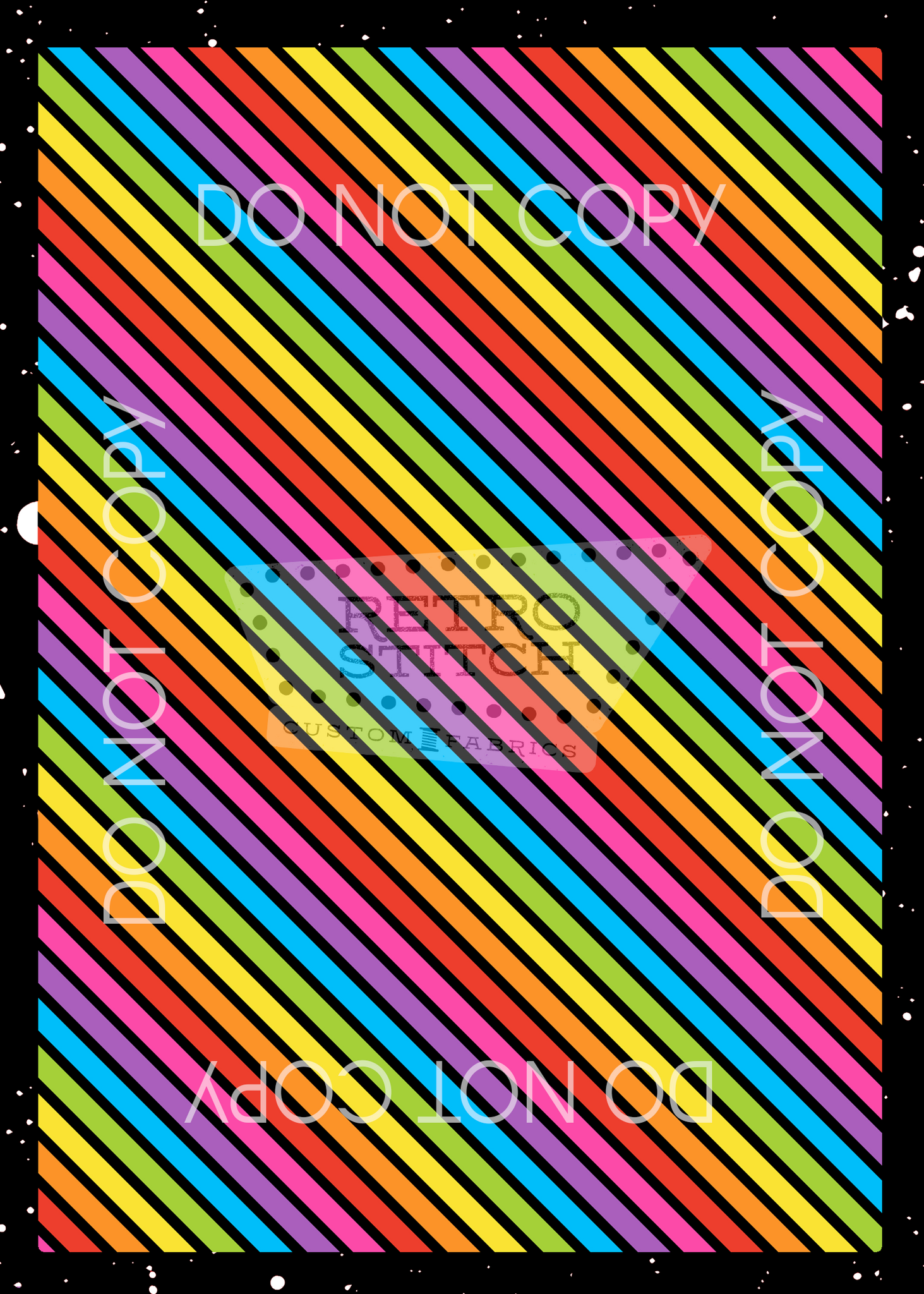 DIagonal Black Rainbow Stripes - Clean - VINYL