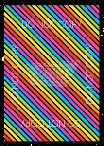 DIagonal Black Rainbow Stripes - Clean - VINYL