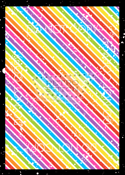 Diagonal White Rainbow Stripes - Grunge