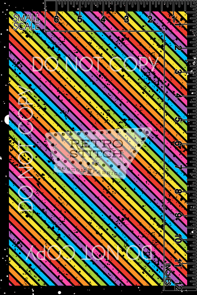 DIagonal Black Rainbow Stripes - Grunge - VINYL