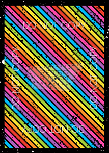 DIagonal Black Rainbow Stripes - Grunge - VINYL