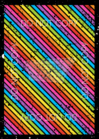 Diagonal Black Rainbow Stripes - Grunge