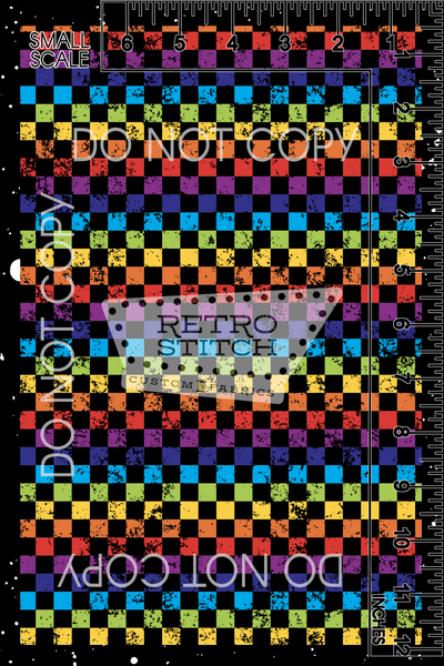 Black Rainbow Checkers - Grunge