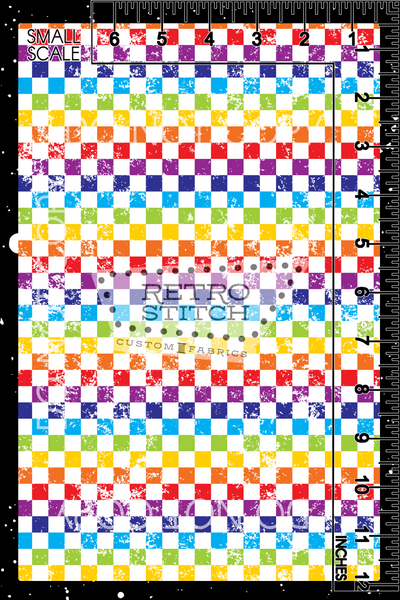White Rainbow Checkers -  Grunge - VINYL
