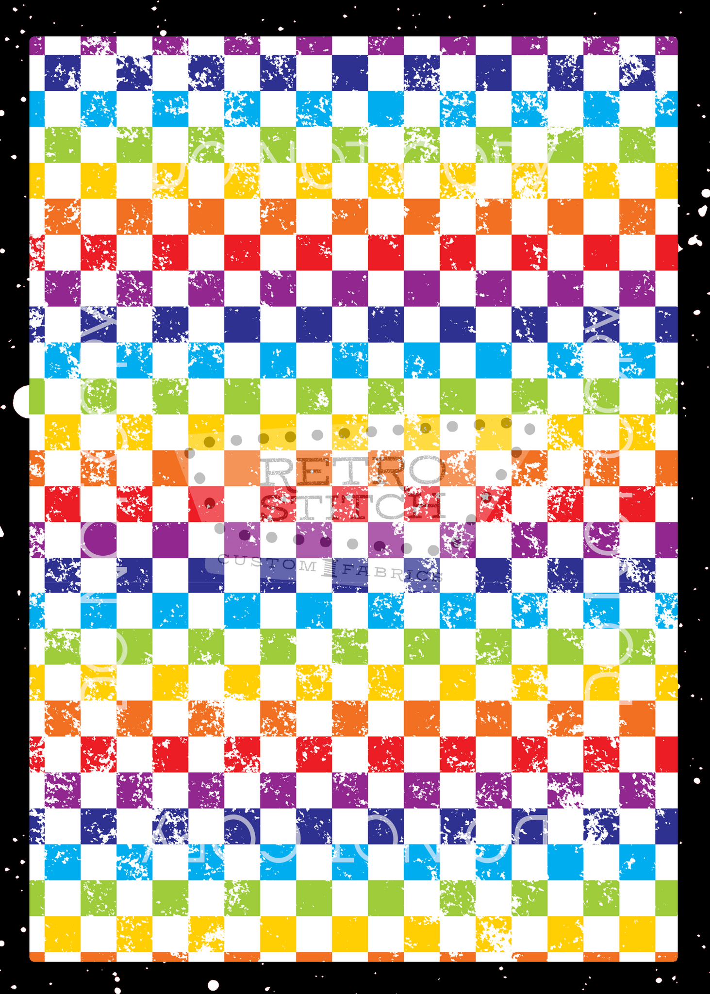 White Rainbow Checkers -  Grunge - VINYL