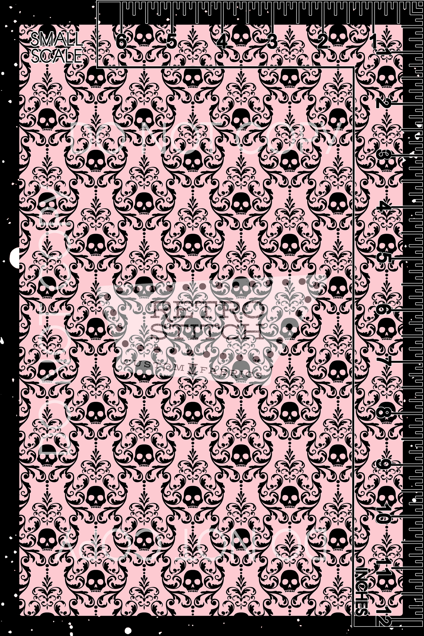 Skull Damask - Pink & Black - VINYL