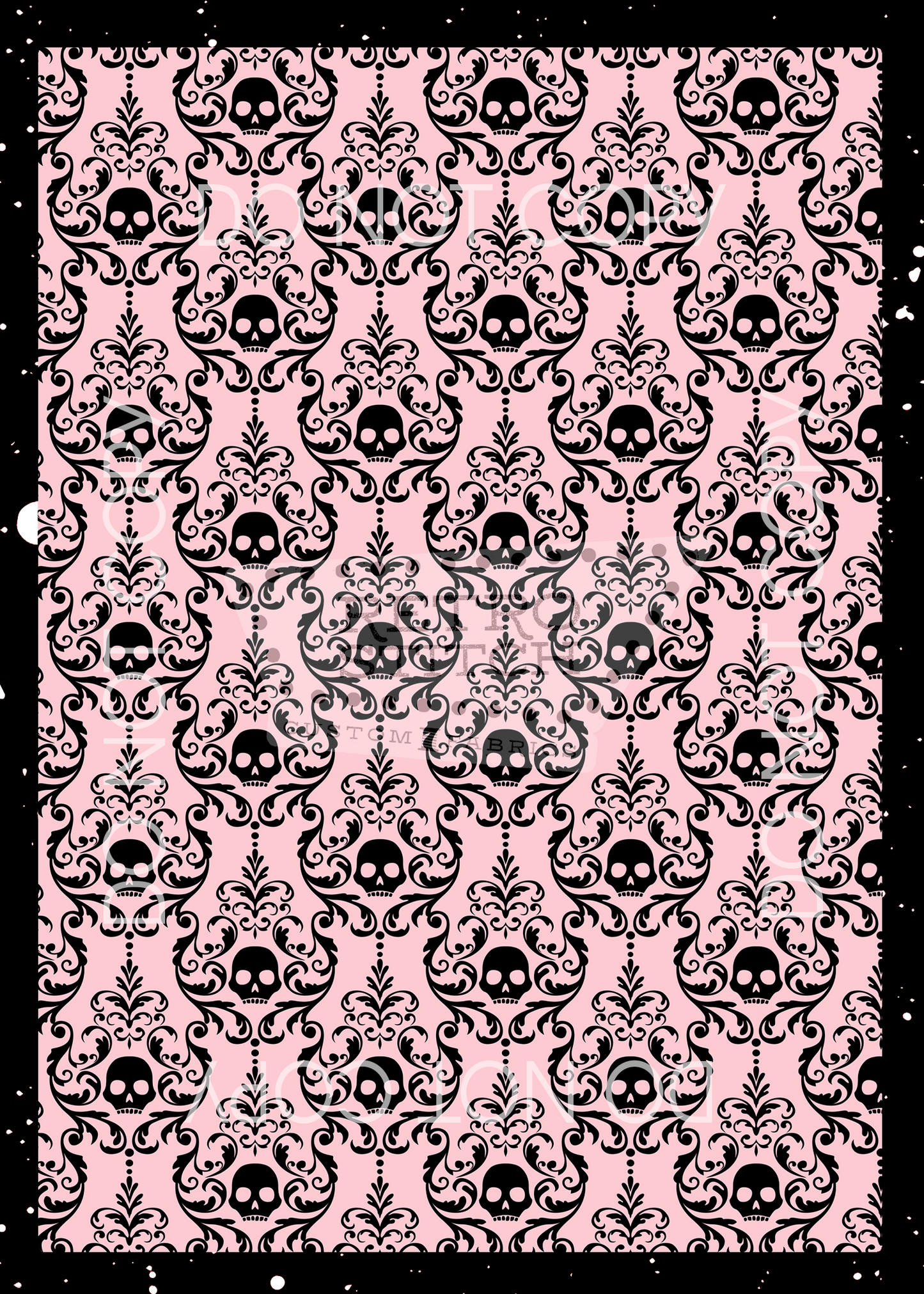 Skull Damask - Pink & Black - VINYL