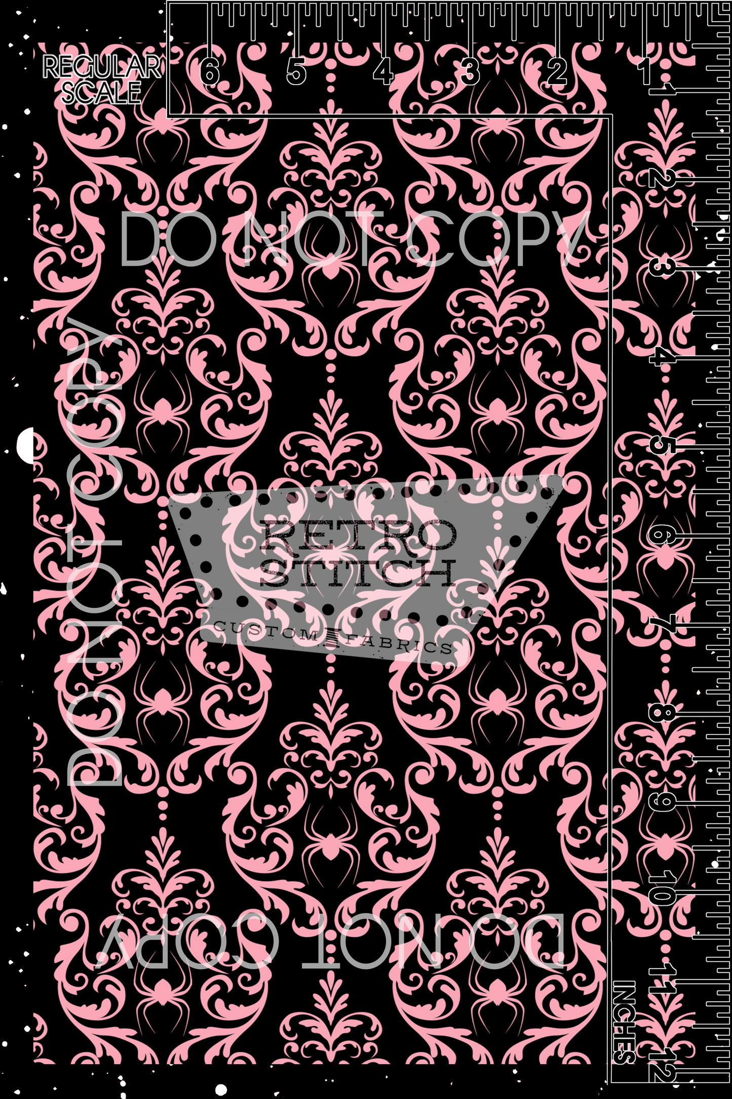 Skull Damask - Black & Pink