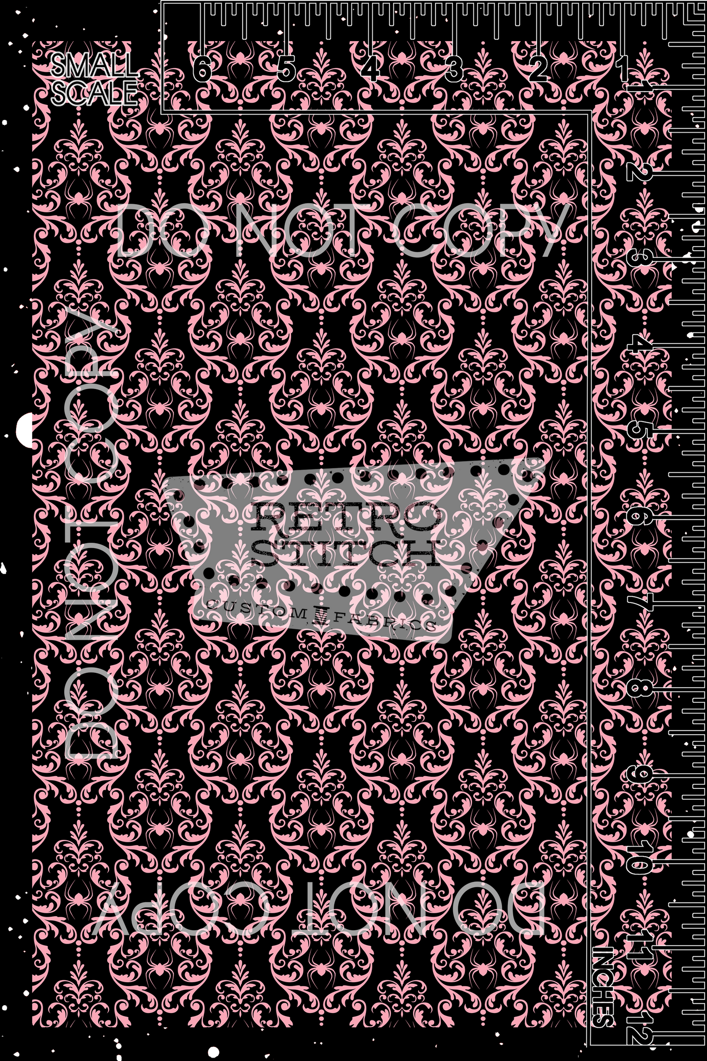 Skull Damask - Black & Pink