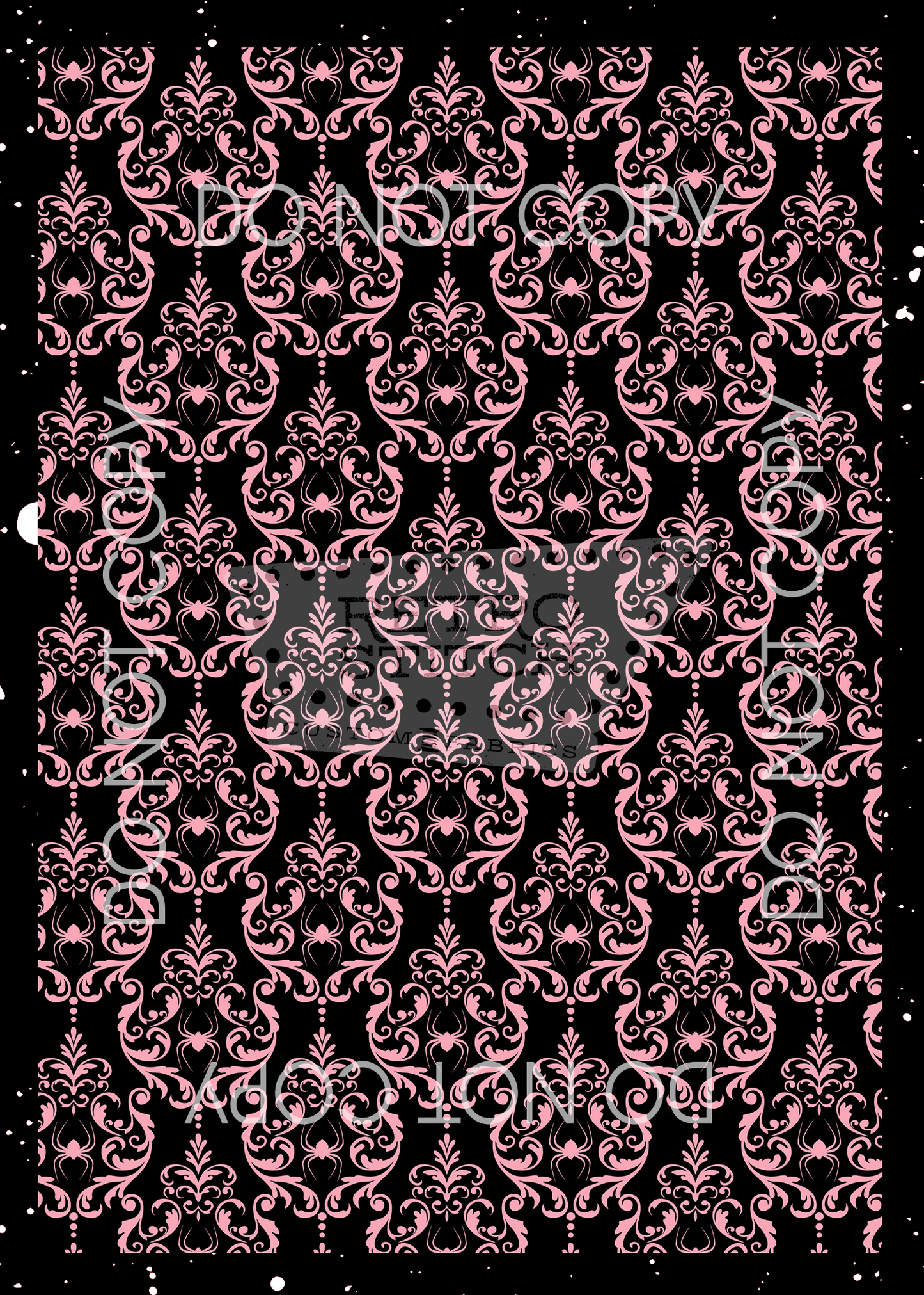 Skull Damask - Black & Pink