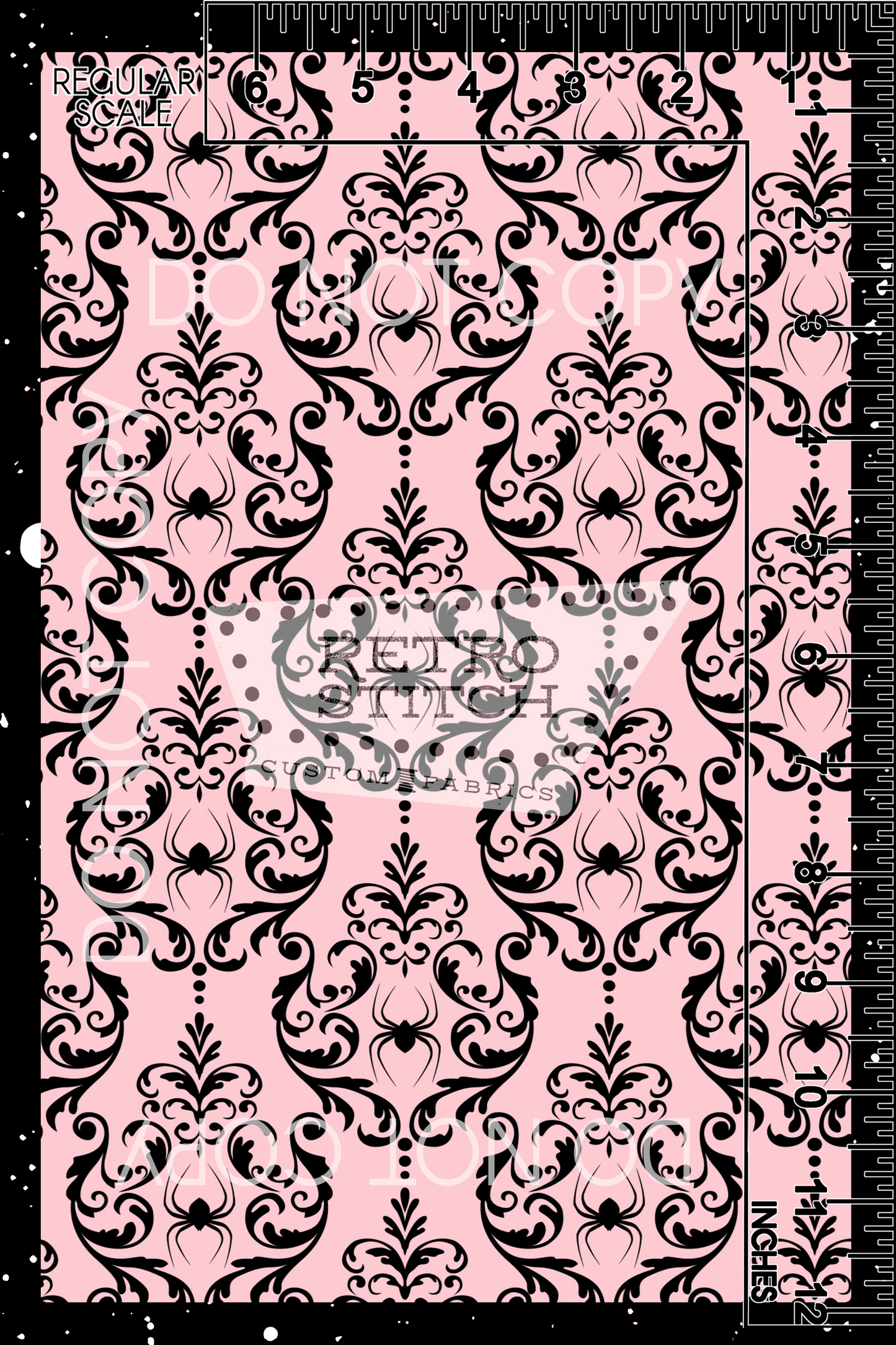 Spider Damask - Pink & Black