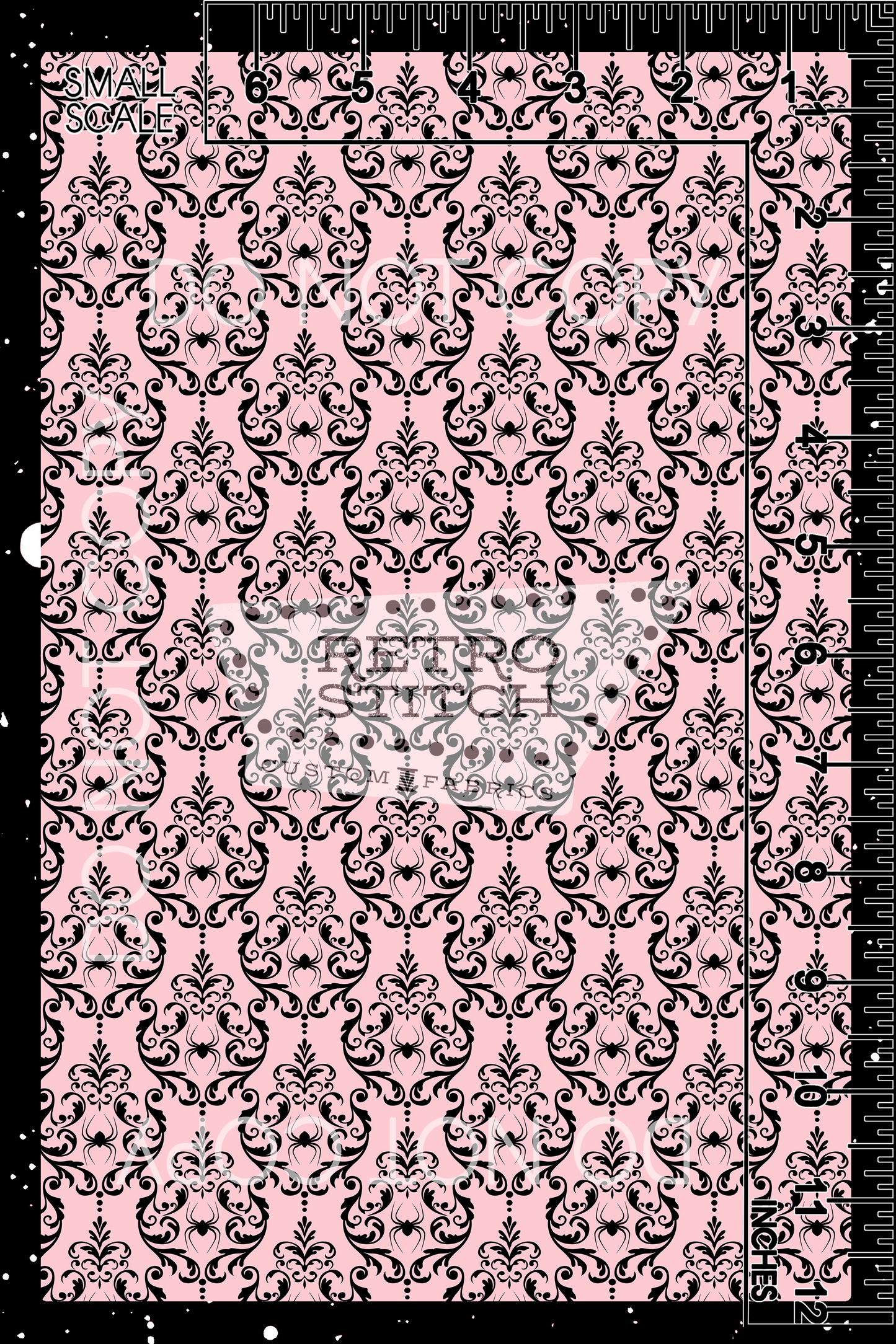 Spider Damask - Pink & Black