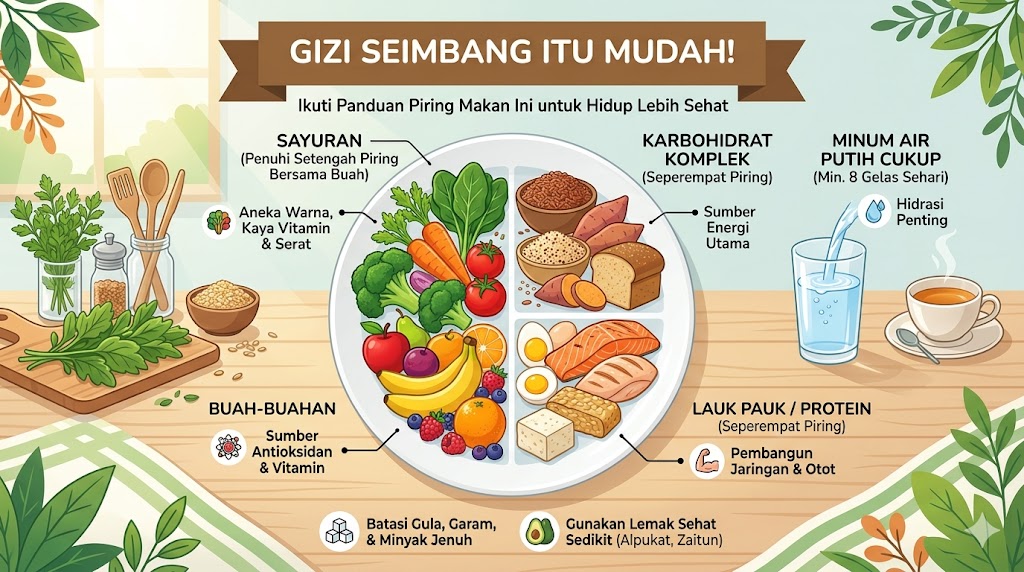 Gizi Seimbang Itu Mudah! Ikuti Panduan Piring Makan Ini Untuk Hidup Lebih Sehat